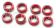 Traxxas - distanční kroužek hliník červený (8)