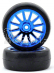 Traxxas kolo, disk 12-spoke modrý, pneu slick (2)