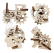 Ugears 3D dřevěné mechanické puzzle 4 mechanické přívěšky Charakterové symboly