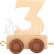 Vagónek dřevěné vláčkodráhy - přírodní číslice - číslo 3