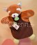 Doudou Plyšový maňásek panda červená 25 cm