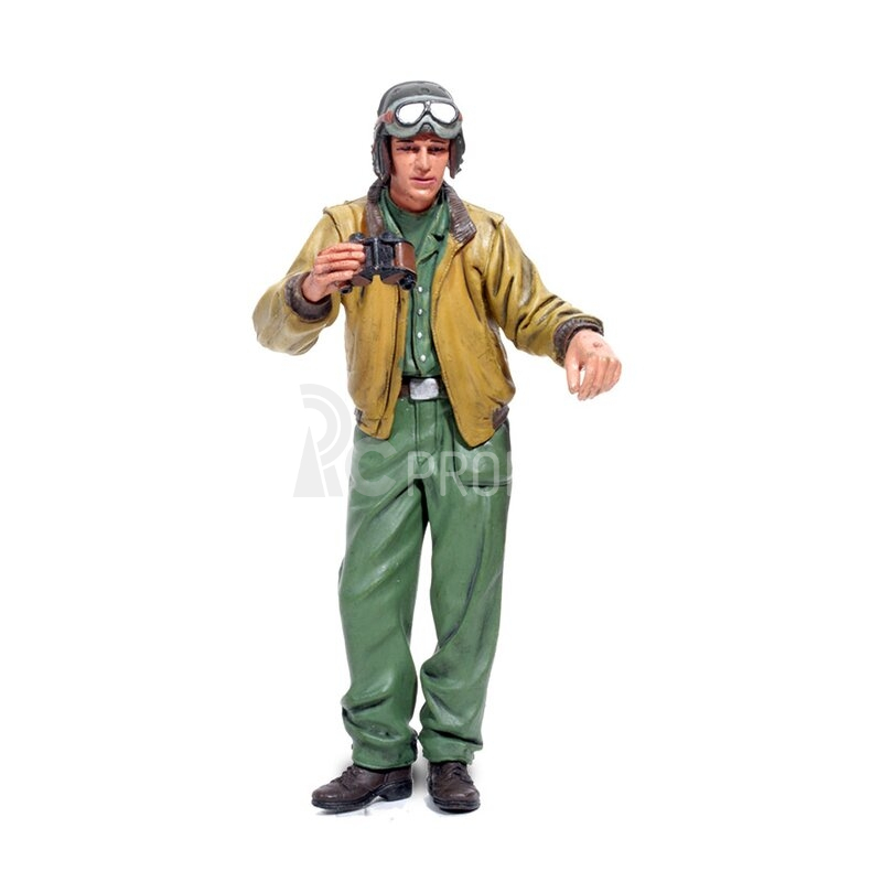 1/16 figurka stojícího velitele tanku US z 2 sv. války, ručně malovaný