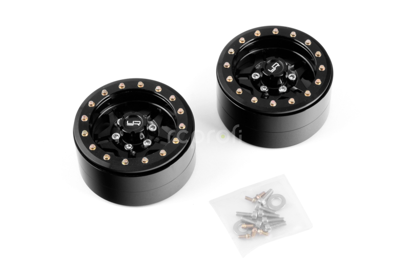 1.9 Aluminum CNC 5 Spoke Beadlock, 2ks Černé