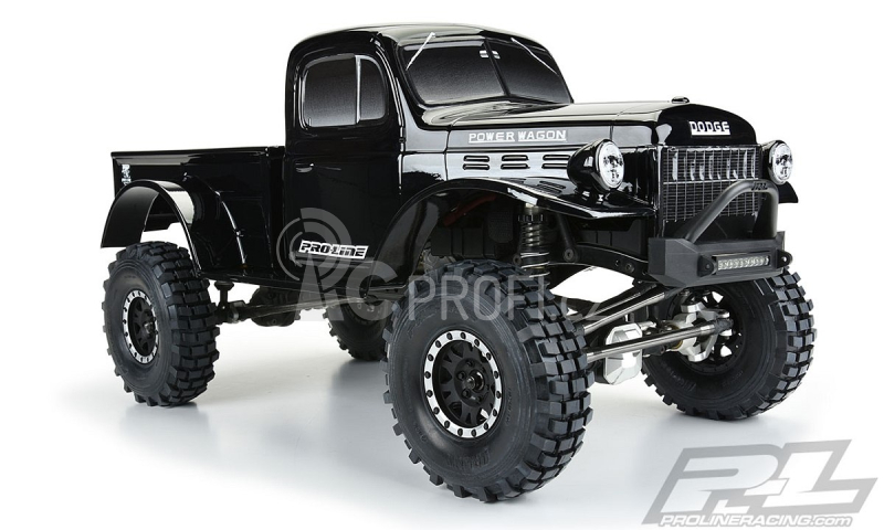 1946 Dodge Power Wagon lakovaná karoserie pro 12.3 (313mm) podvozky, černá