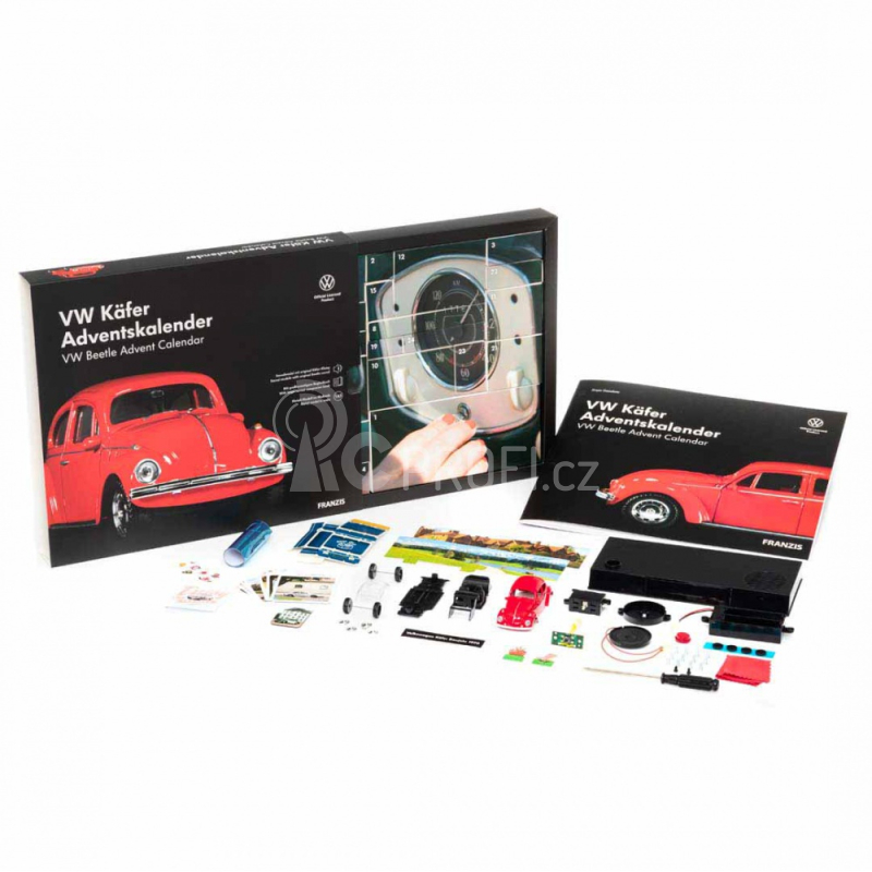 Adventní kalendář VW Brouk se zvukem 1:43, červená