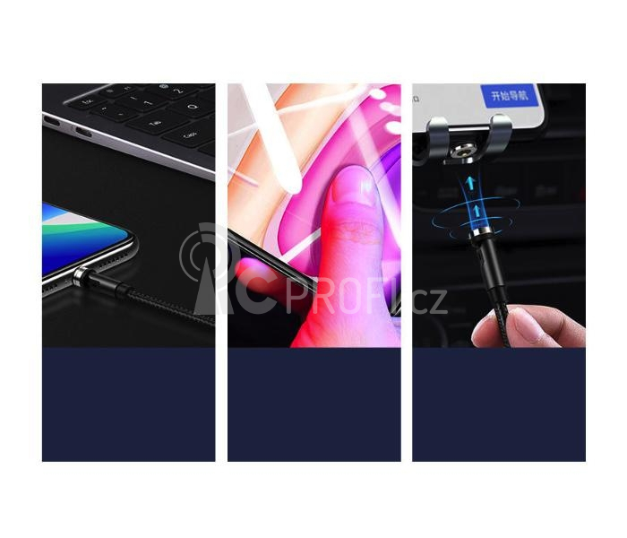2.1A U59 Micro-USB Kabel s Otočnou Magnetickou Koncovkou (1m)