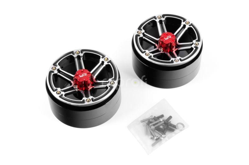 2.2 Aluminum CNC 6 Spoke Beadlock Wheel 2ks, Černé