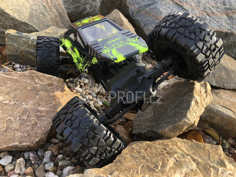 RC auto Crawler 4WD RTR, žlutočerná + náhradní baterie