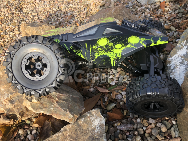 RC auto Crawler 4WD RTR, žlutočerná + náhradní baterie