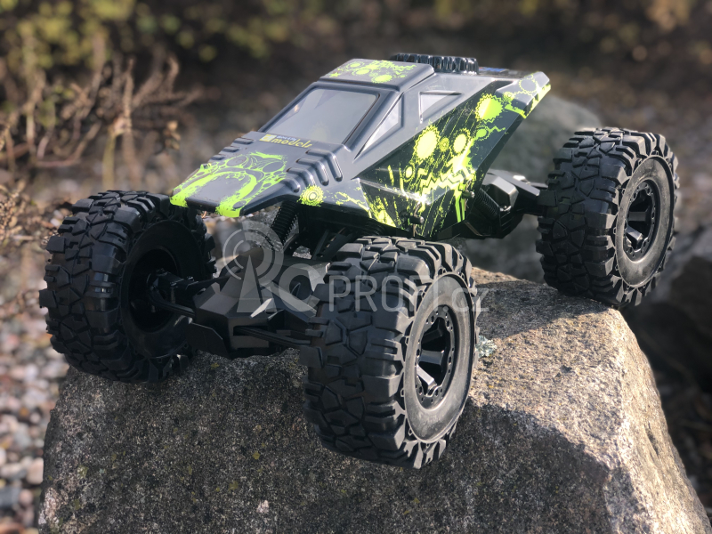 RC auto Crawler 4WD RTR, žlutočerná + náhradní baterie