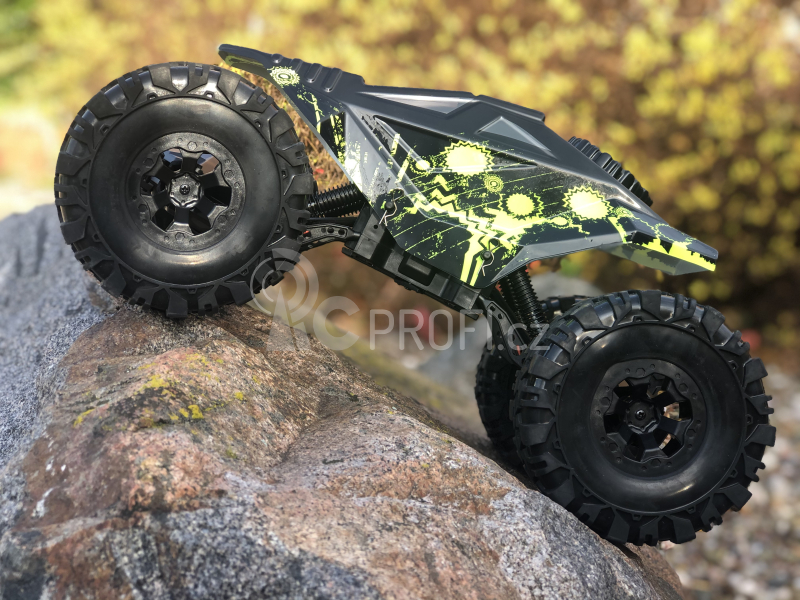 RC auto Crawler 4WD RTR, žlutočerná + náhradní baterie