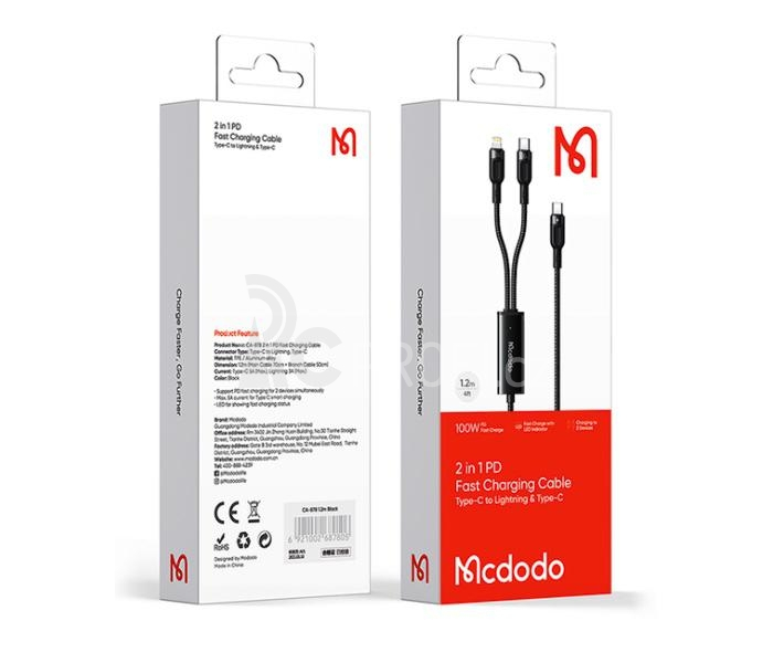 2in1 100W PD Fast Charging Cable (C to C+L)