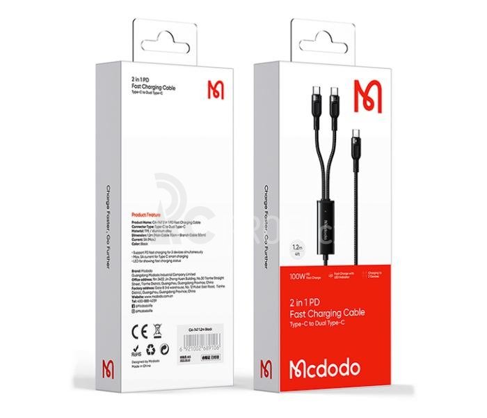 2in1 PD Fast Charging Cable (C to C+C)
