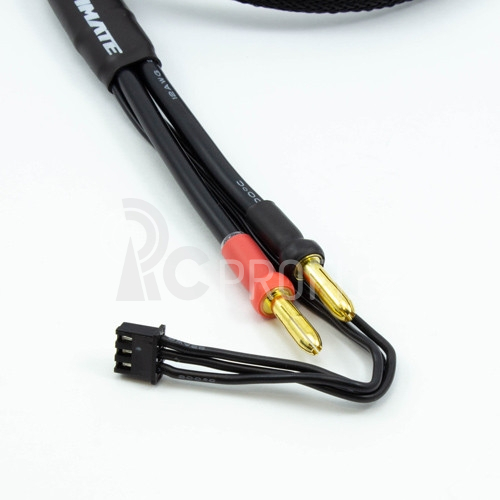 2S černý nabíjecí kabel G4/G5 v černé ochranné punčoše - dlouhý 60cm - (4mm, 3-pin XH)