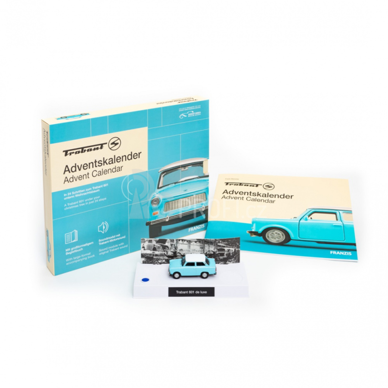 Adventní kalendář Trabant se zvukem 1:43, modrá