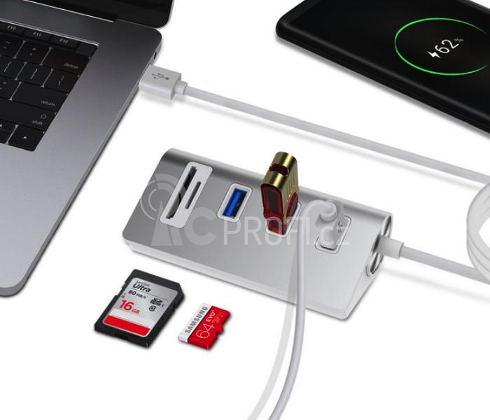 5in1 Aluminum Alloy Docking Station / Card Reader (USB 3.0)