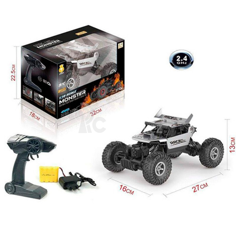 RC auto Strong Crawler se spoilerem, stříbrná