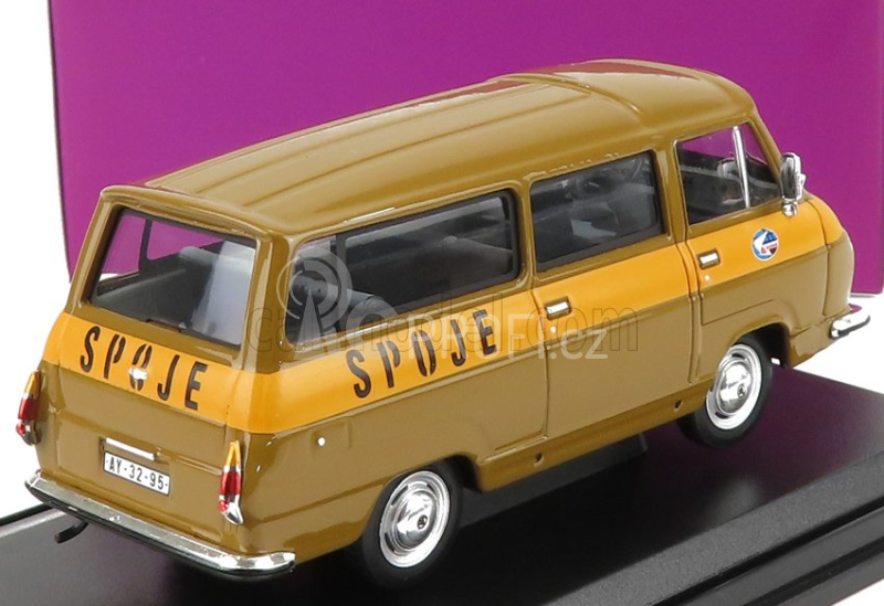 Abrex Škoda 1203 Minibus Poste Spoje 1974 1:43 Hnědá Žlutá