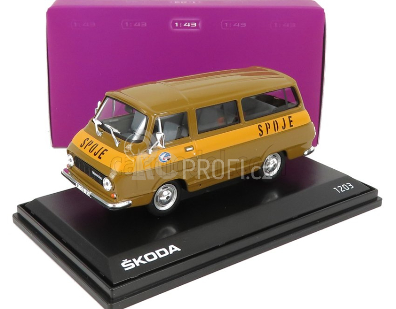 Abrex Škoda 1203 Minibus Poste Spoje 1974 1:43 Hnědá Žlutá