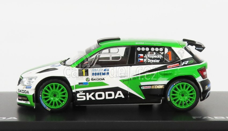 Abrex Škoda Fabia Iii R5 N 1 Rally Bohemia 2017 J.kopecky - P.dresler 1:43 Zelená Bílá