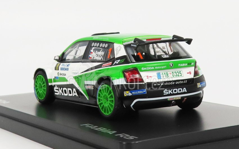 Abrex Škoda Fabia Iii R5 N 1 Rally Bohemia 2017 J.kopecky - P.dresler 1:43 Zelená Bílá