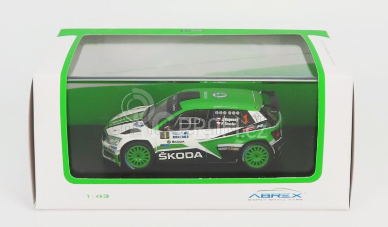 Abrex Škoda Fabia Iii R5 N 1 Rally Bohemia 2017 J.kopecky - P.dresler 1:43 Zelená Bílá