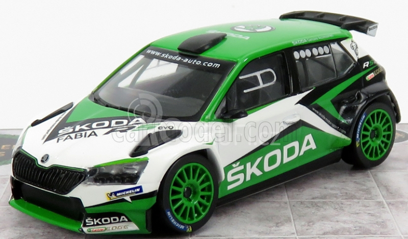 Abrex Škoda Set 2x Fabia R5 Evo N 0 Showcar 2017 a 2020 1:43, zelená-bílá