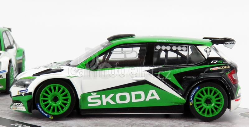 Abrex Škoda Set 2x Fabia R5 Evo N 0 Showcar 2017 a 2020 1:43, zelená-bílá