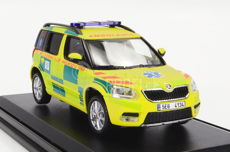 Abrex Škoda Yeti Suv Facelift (restyling) Ambulance 2013 1:43 Žlutá Zelená