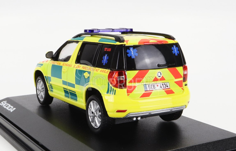 Abrex Škoda Yeti Suv Facelift (restyling) Ambulance 2013 1:43 Žlutá Zelená