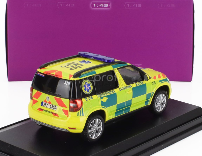 Abrex Škoda Yeti Suv Facelift (restyling) Ambulance 2013 1:43 Žlutá Zelená