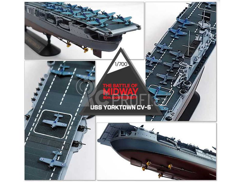 Academy USS Yorktown CV-5 Battle of Midway (1:700)