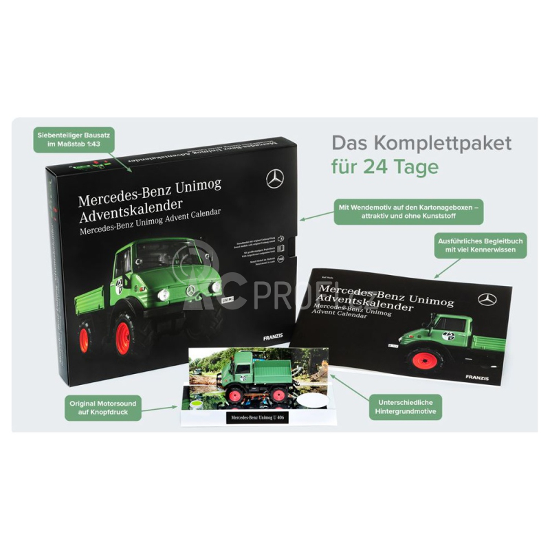 Adventní kalendář Mercedes-Benz Unimoq se zvukem 1:43