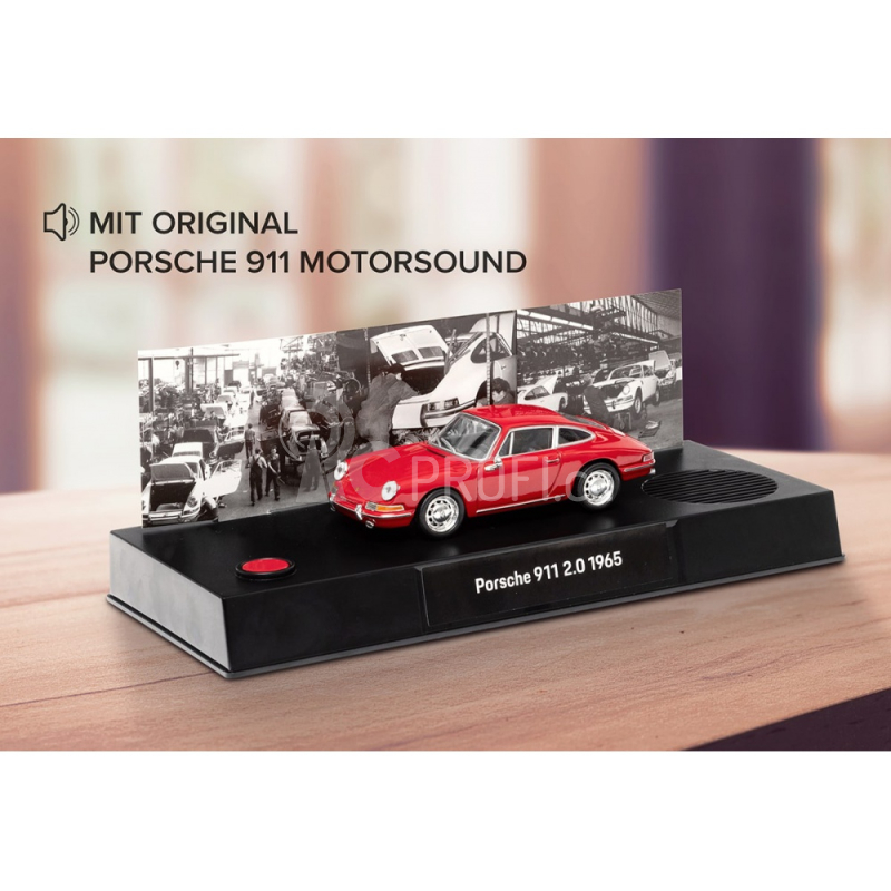 Adventní kalendář Porsche 911 se zvukem 1:43, červená