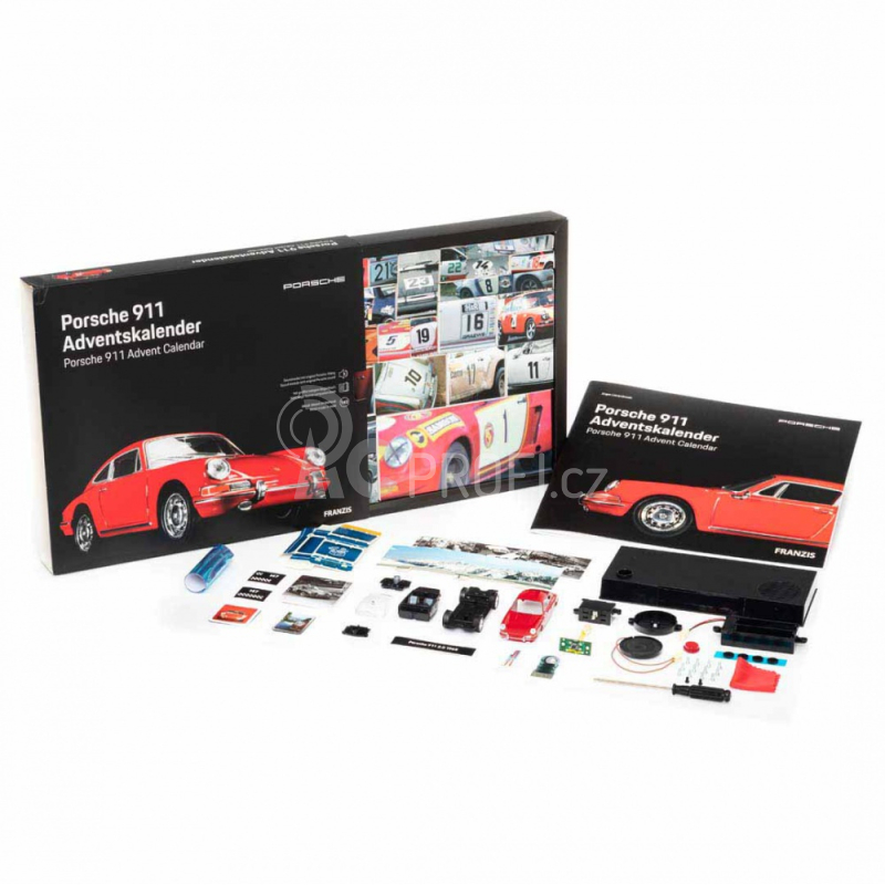 Adventní kalendář Porsche 911 se zvukem 1:43, červená