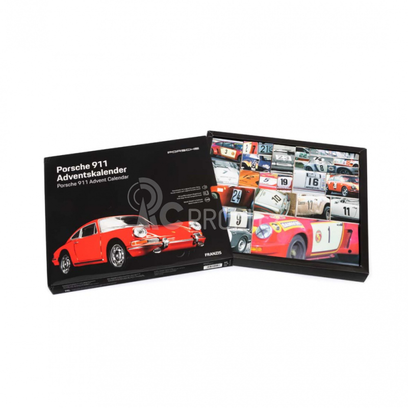 Adventní kalendář Porsche 911 se zvukem 1:43, červená
