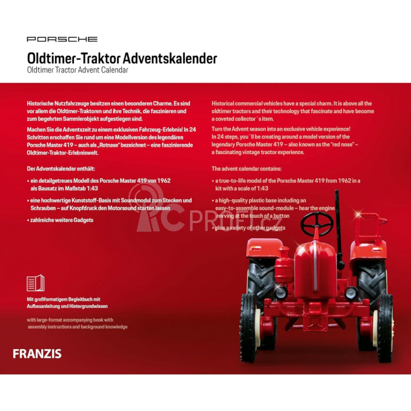 Adventní kalendář Porsche Oldtimer Traktor se zvukem 1:43