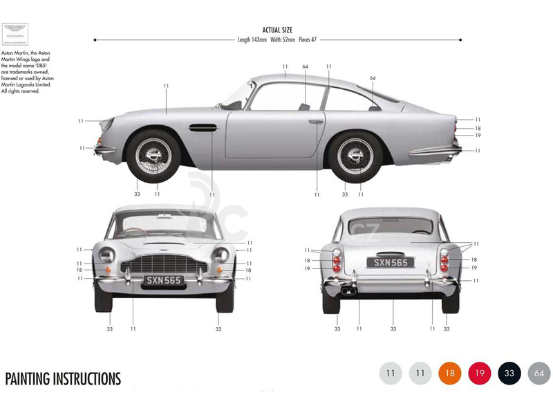 Airfix Aston Martin DB5 Silver (1:32) (set)