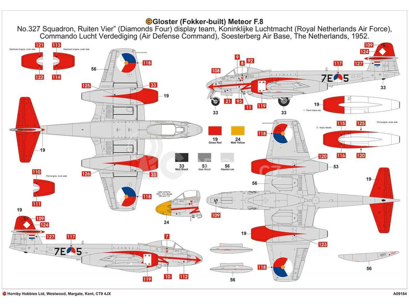 Airfix Gloster Meteor F8 korejská válka (1:48)