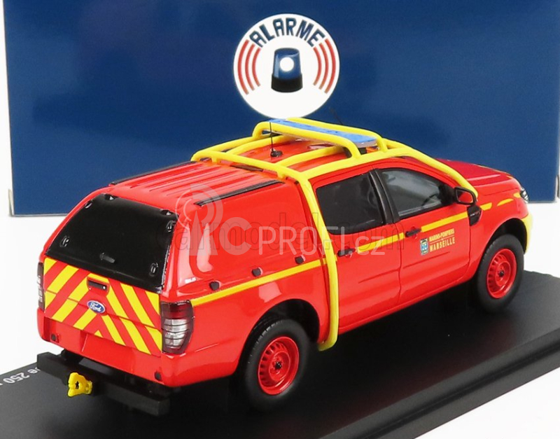 Alarme Ford usa Ranger Pick-up Closed Double Cabine Bmpm Marins Pompiers 2011 1:43 Červená Žlutá
