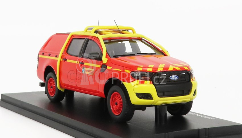 Alarme Ford usa Ranger Pick-up Closed Double Cabine Bmpm Marins Pompiers 2011 1:43 Červená Žlutá