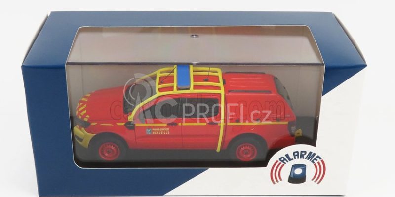 Alarme Ford usa Ranger Pick-up Closed Double Cabine Bmpm Marins Pompiers 2011 1:43 Červená Žlutá