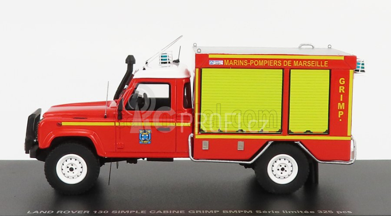 Alarme Land Rover Defender 130 Pick-up Grimp Bmbp Hasiči 1986 1:43, červená