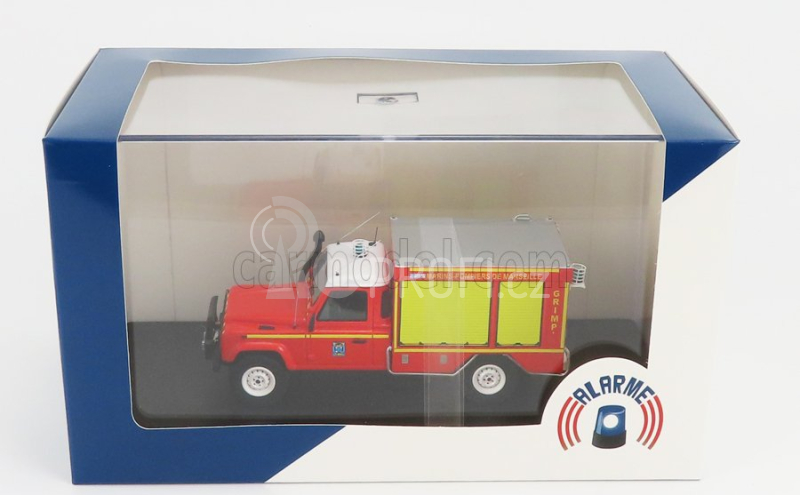 Alarme Land Rover Defender 130 Pick-up Grimp Bmbp Hasiči 1986 1:43, červená