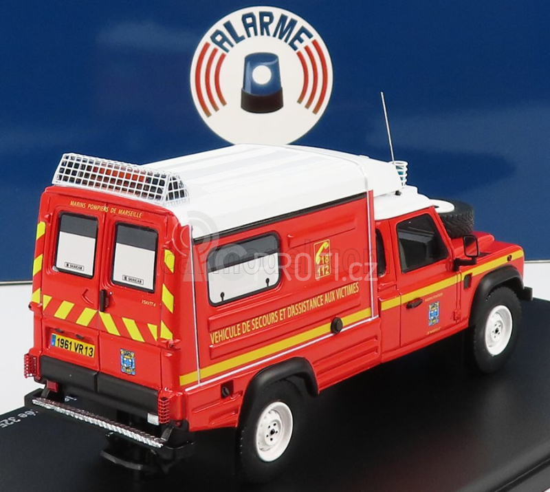 Alarme Land Rover Defender 130 Vsab Tt Bmpm Hasičská ambulance 1986 1:43, červená