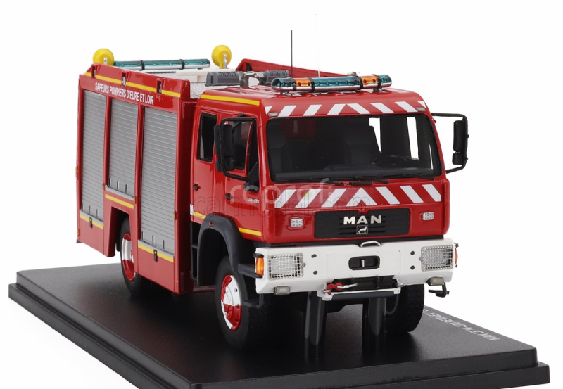 Alerte MAN Le 14.220 Tanker Truck Double Cabine Bemaex Fsr Sdis 28 Sapeurs Pompiers D'eure Et Loir 2004 1:43 Červená Šedá