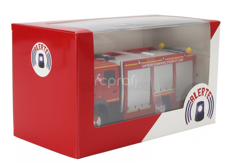 Alerte MAN Le 14.220 Tanker Truck Double Cabine Bemaex Fsr Sdis 28 Sapeurs Pompiers D'eure Et Loir 2004 1:43 Červená Šedá