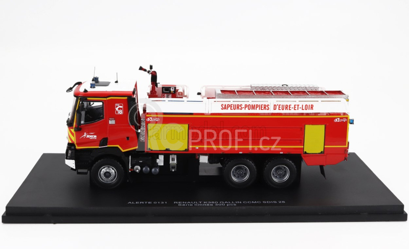 Alerte Renault K380 Gallin Ccmc Sdis 28 Tanker Truck 3-assi Saupers Pompiers D'eure Et Loir 2019 1:43 Červená Bílá Žlutá