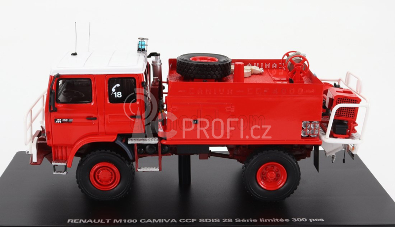 Alerte Renault M180 Tanker Truck Camiva Ccf Sdis 28 Sapeurs Pompiers 1986 1:43 Červená Bílá