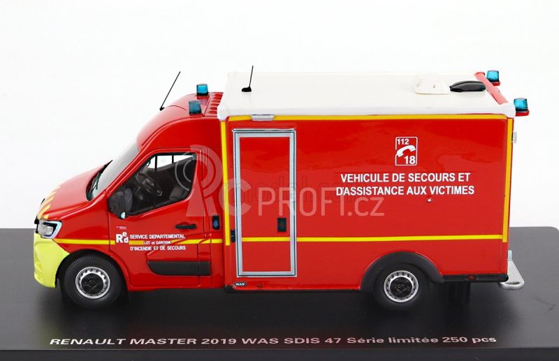 Alerte Renault Master Van Was Sdis 47 Hasičská ambulance 2019 1:43, červená